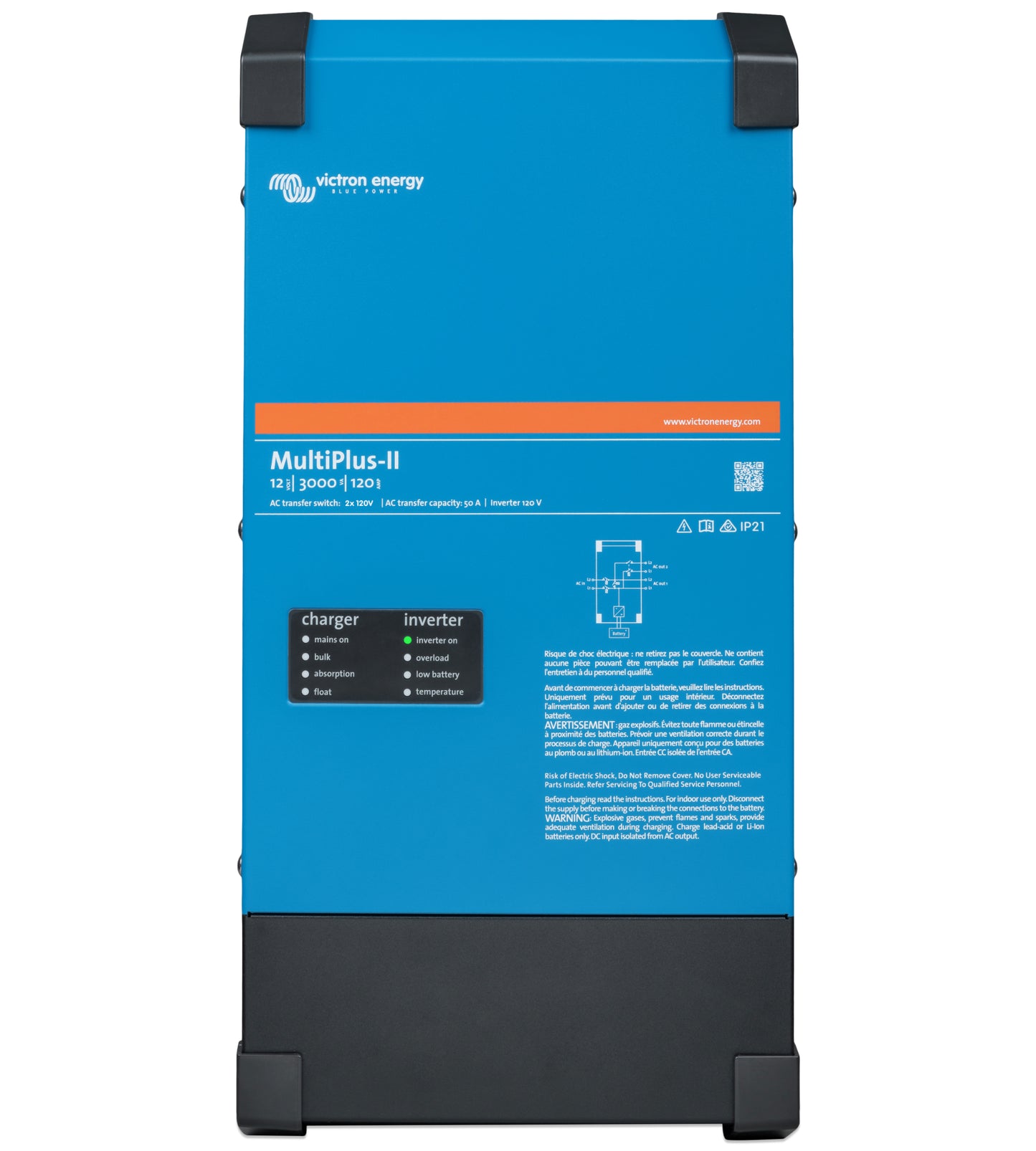 Victron - MultiPlus-II 12/3000/120-50 2x120V (UL 458) [PMP122305102]