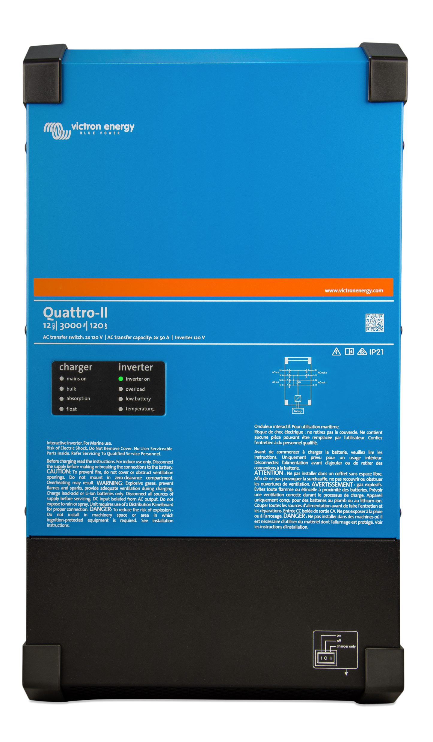 Victron - Quattro-II 24/3000/70-50/50 2x120V [QUA242305130]