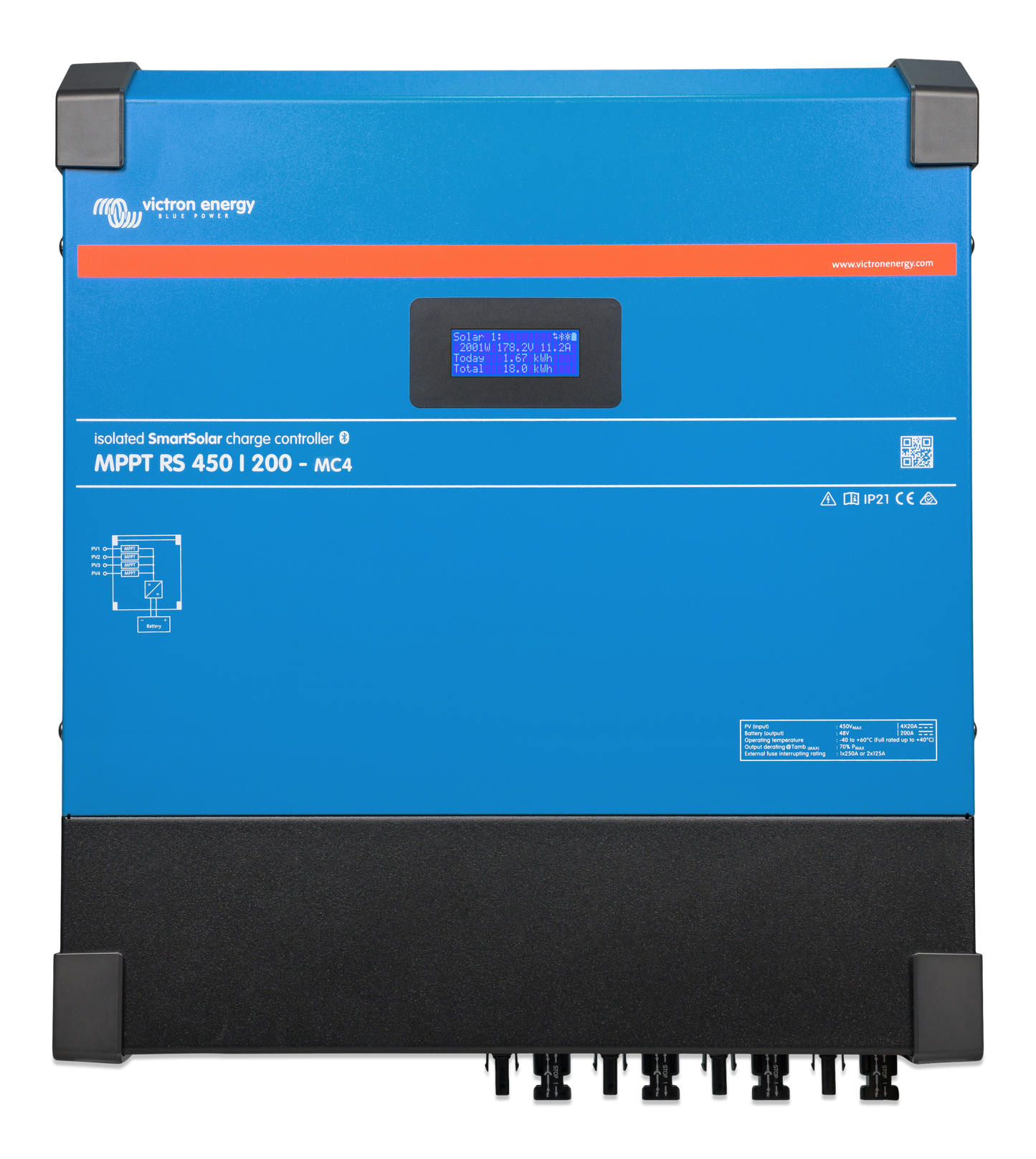 Victron - SmartSolar MPPT RS 450/200-MC4 *If 0, order SCC145120512* [SCC145120510]