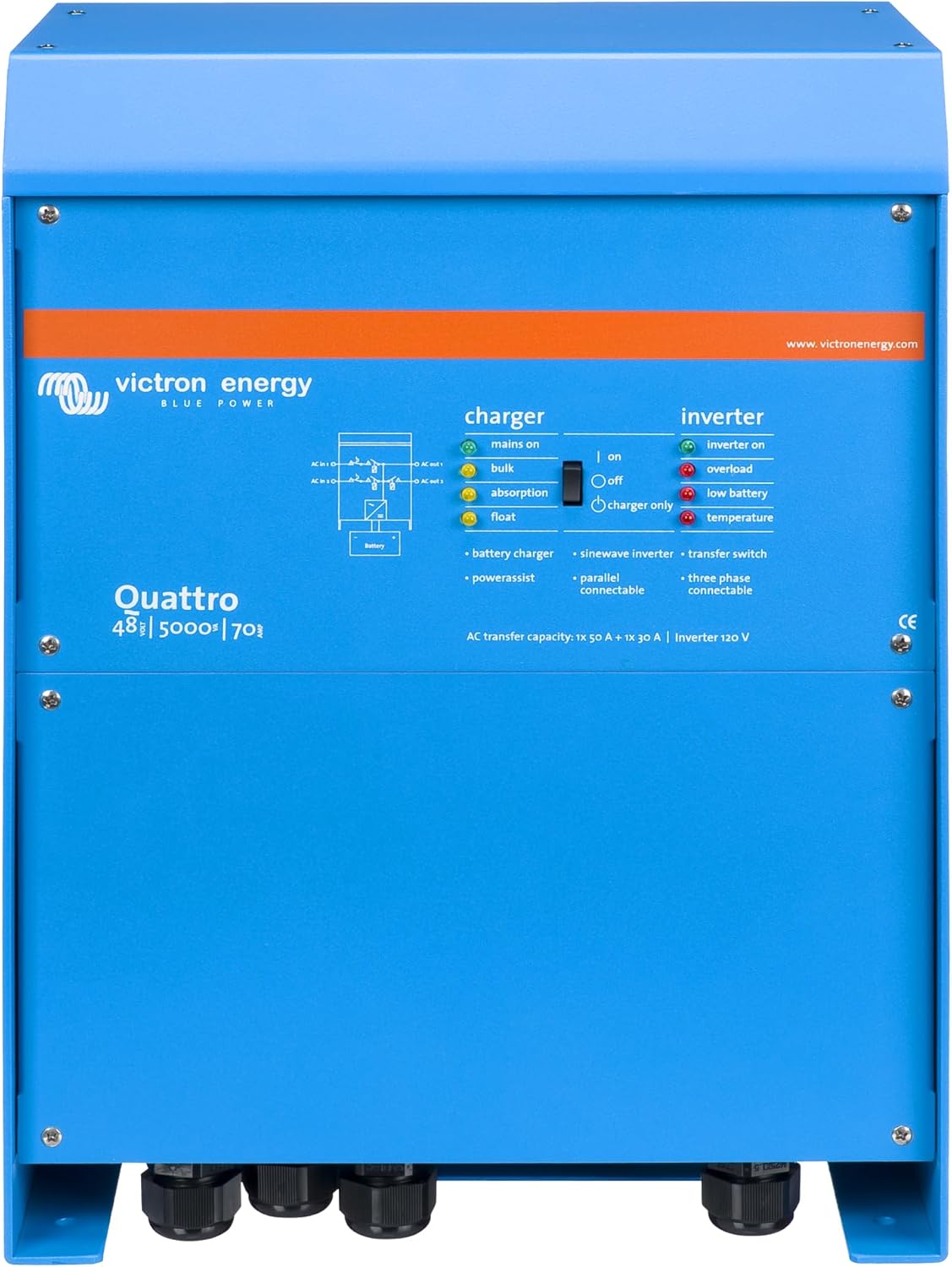 Victron - Quattro 48/5000/70-100/100 120V VE.Bus [QUA485021100]