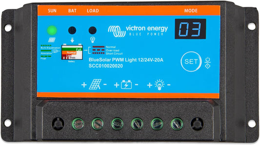 Victron - BlueSolar PWM-Light Charge Controller 12/24V-20A [SCC010020020]